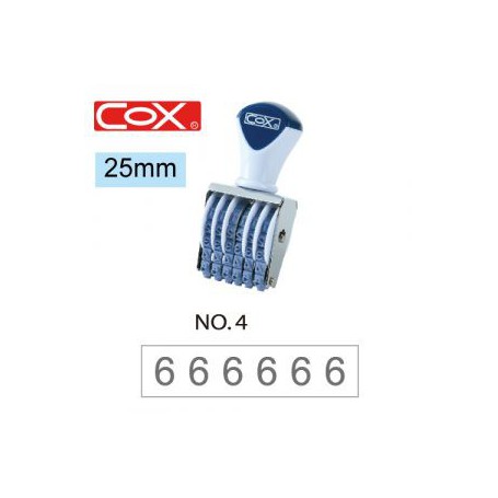 COX三燕 號碼印/4號/6連 字體高度 3.9mm