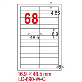 龍德三用列印電腦標籤LD-890-W-A/68格(白色) 105張