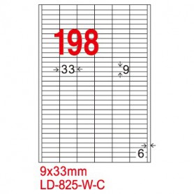 龍德三用列印電腦標籤LD-825-W-C/198格 20張/包
