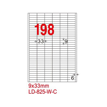 龍德三用列印電腦標籤LD-825-W-C/198格