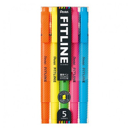 Pentel FITLINE 雙頭螢光筆五色套裝 SLW11-5