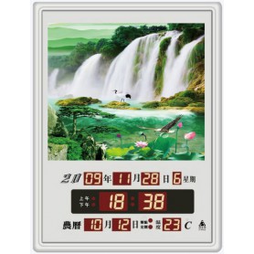 電子日曆 圖像型 FB-3040A型 荷花瀑布