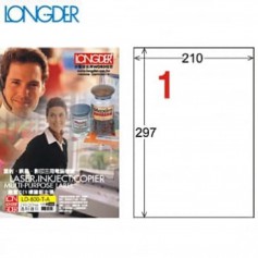 龍德LONGDER LD-800-T-A透明護貝膠膜(不可列印) A4/1格/105張/盒