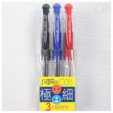 UNI 三菱  超細中性筆3色組 0.38mm 一組3支