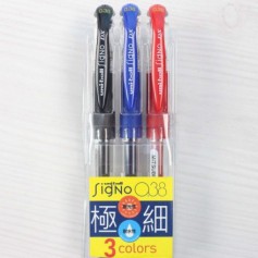 UNI 三菱 超細中性筆3色組 0.38mm 一組3支