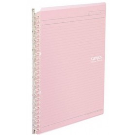 KOKUYO Campus 超薄型360度活頁夾筆記本(26孔)-B5粉紅