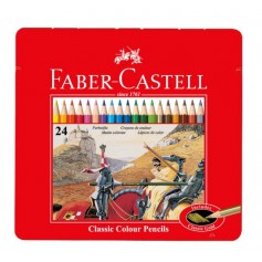 Faber-Castell 紅色系 油性色鉛筆24色 鐵盒
