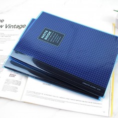珠友 B5/18K 藍色透明膠皮書套加厚筆記/藍格橫線簿(大格)-90張