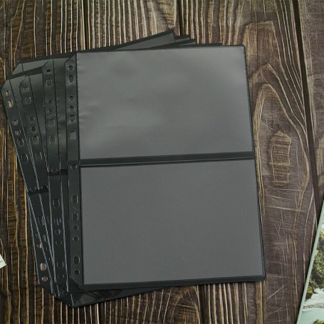 珠友 黑底集郵卡/橫二格/5張入/集郵冊內頁