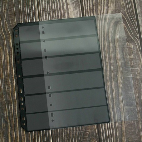 珠友 黑底集郵卡/橫六格/5張入/集郵冊內頁