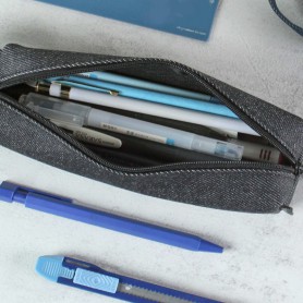 珠友 牛仔手提小筆袋/鉛筆盒