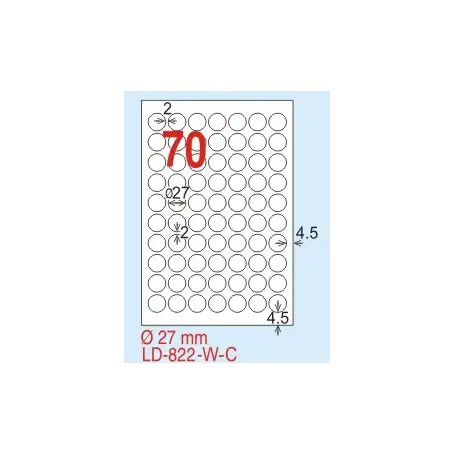 龍德 LD-822-B-C三用電腦標籤A4-1格-白20張包 淺藍