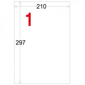 龍德 LD-800-TM-C (1格) 半透明霧面三用標籤(可列印)貼紙-210X297mm - 5張/包