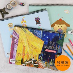 珠友 9K圈裝素描本剪貼簿/美術繪圖本 隨機出貨