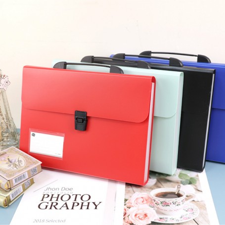 珠友 A4/13K手提風琴夾/多層文件夾