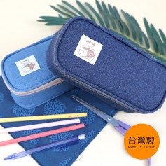 珠友 牛仔手提上翻筆袋/鉛筆盒/隨身筆袋