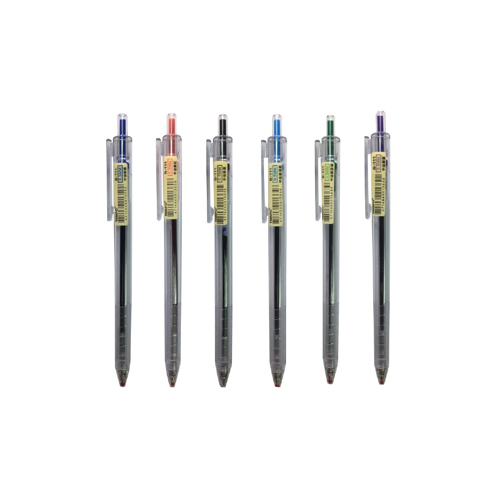 節奏Tempo】彩色中油筆/0.5 (B-111) 12入- OB文具倉庫