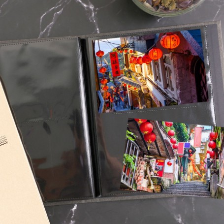 珠友 20K雙格相本/相冊/相簿/20張黑色內頁/80枚相片