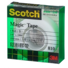 3M 810-LM Scotch隱形膠帶 19mmx25M 透明盒
