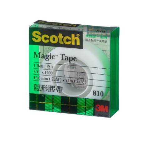 3M 810-LM Scotch隱形膠帶 19mmx25M 透明盒