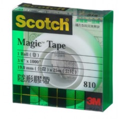 3M 810-LM Scotch隱形膠帶 19mmx25M 透明盒