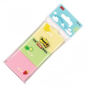 3M 653-3C (3 色 3 本包)利貼 可再貼便條紙