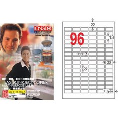 龍德 LD-8116-HG-A A4三用電腦標籤 亮面防水相片噴墨材質 白色 13x30mm 96格 105 大張