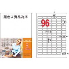 龍德 LD-8116-HG-C A4三用電腦標籤 亮面防水相片噴墨材質 白色 13x30mm 96格 20 大張