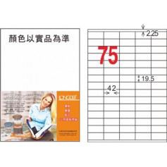 龍德 LD-8111-HG-C A4三用電腦標籤 亮面防水相片噴墨材質 白色 19.5x42mm 75格 20 大張