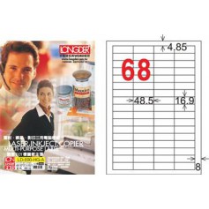 龍德 LD-890-HG-A A4三用電腦標籤 亮面防水相片噴墨材質 白色 16.9x48.5mm 68格 105 大張