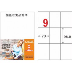 龍德 LD-896-HG-C A4三用電腦標籤 亮面防水相片噴墨材質 白色 98.9x70mm 9格 20 大張