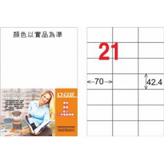 龍德 LD-836-HG-C A4三用電腦標籤 亮面防水相片噴墨材質 白色 42.4x70mm 21格 20 大張