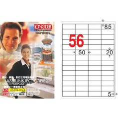 龍德 LD-824-HG-A A4三用電腦標籤 亮面防水相片噴墨材質 白色 20x50mm 56格 105 大張