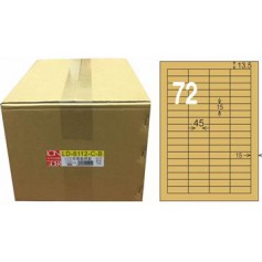 龍德 LD-8112-C-B A4三用電腦標籤 色模造材質 牛皮紙 15x45mm 72格 1000 大張