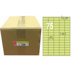 龍德 LD-8111-G-B A4三用電腦標籤 色模造材質 淺綠色 19.5x42mm 75格 1000 大張