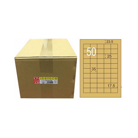 龍德 LD-8110-C-C A4三用電腦標籤 色模造材質 牛皮紙 25x35mm 50格 1000 大張