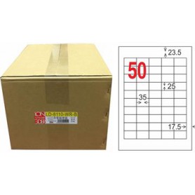 龍德 LD-8110-WR-B A4三用電腦標籤 模造可再貼材質 白色 25x35mm 50格 1000 大張