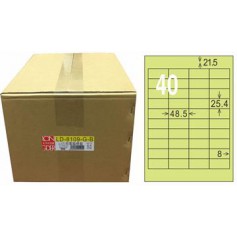 龍德 LD-8109-G-B A4三用電腦標籤 色模造材質 淺綠色 25.4x48.5mm 40格 1000 大張