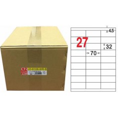 龍德 LD-8108-WR-B A4三用電腦標籤 模造可再貼材質 白色 32x70mm 27格 1000 大張
