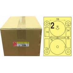 龍德 LD-8106-Y-B A4三用電腦標籤 色模造材質 淺黃色 118mm 2格 1000 大張