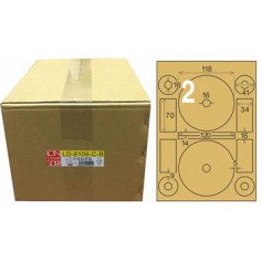 龍德 LD-8106-C-B A4三用電腦標籤 色模造材質 牛皮紙 118mm 2格 1000 大張