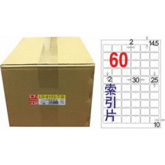 龍德 LD-8103-T-B A4三用電腦標籤 透明PVC材質 透明 25x30mm 60格 1000 大張