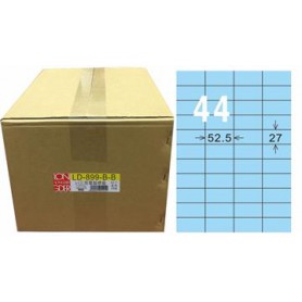 龍德 LD-899-B-B A4三用電腦標籤 色模造材質 淺藍色 27x52.5mm 44格 1000 大張