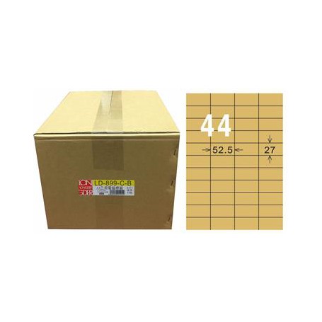 龍德 LD-899-C-B A4三用電腦標籤 色模造材質 牛皮紙 27x52.5mm 44格 1000 大張
