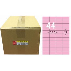 龍德 LD-899-R-B A4三用電腦標籤 色模造材質 粉紅色 27x52.5mm 44格 1000 大張