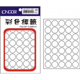 龍德 LD-501T(透明) 彩色標籤 透明PET材質 透明 16mm 35格 420張/包
