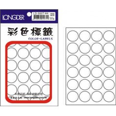 龍德 LD-500T(透明) 彩色標籤 透明PET材質 透明 20mm 24格 288張/包