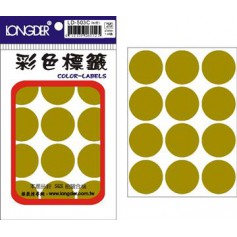 龍德 LD-503C(牛皮) 彩色標籤 色模造材質 牛皮 30mm 12格 144張/包