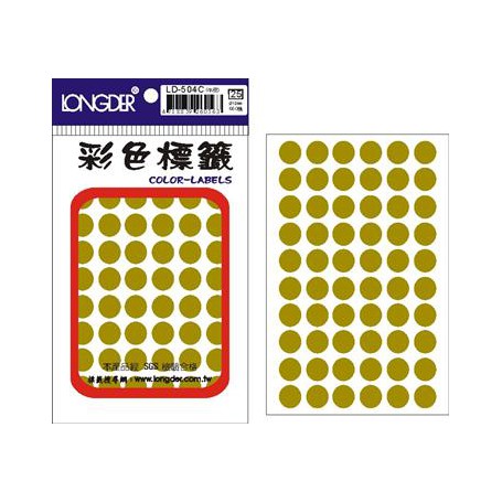 龍德 LD-504C(牛皮) 彩色標籤 色模造材質 牛皮 12mm 60格 660張/包