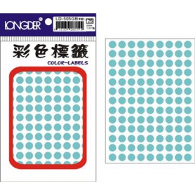 龍德 LD-505GB(草藍) 彩色標籤 銅版紙染色 草藍 8mm 117格 1287張/包